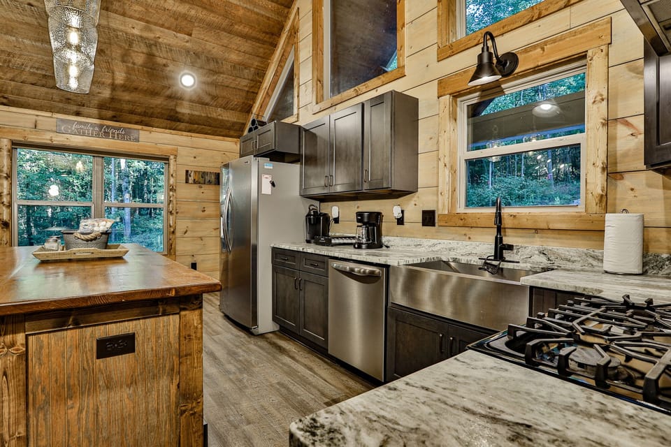 Open Kitchen with High Ceilings
