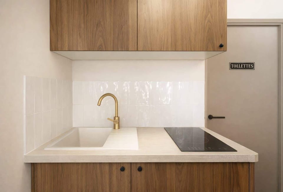 Multifunctional kitchenette area.