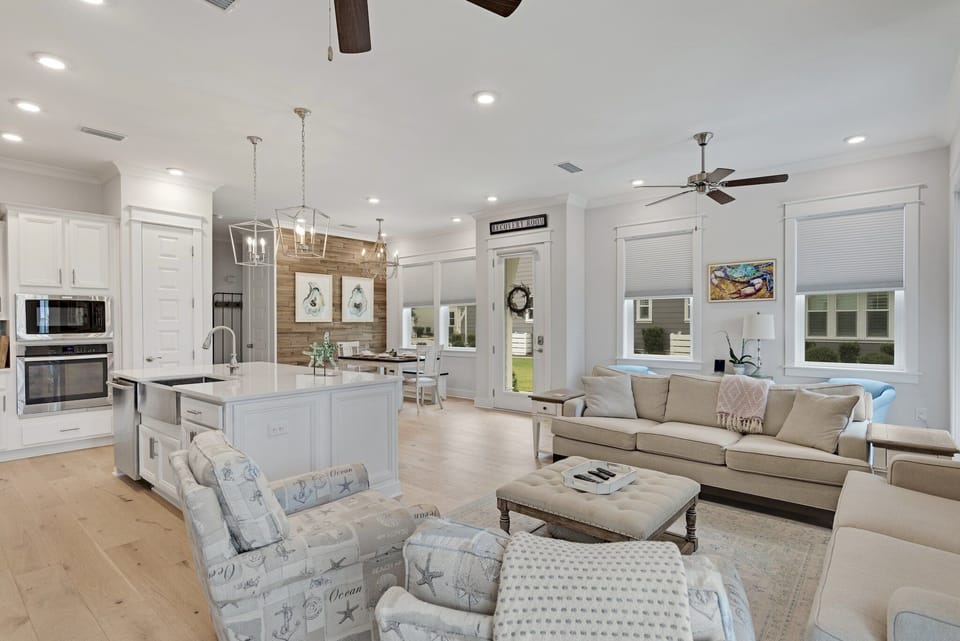 Plush seating and a smart TV create the ideal space for movie nights or spending time together.