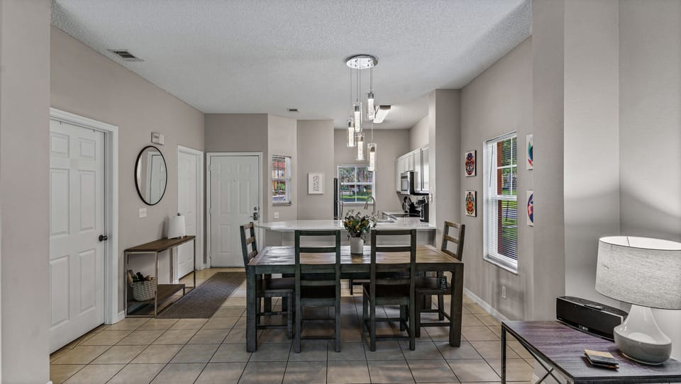 Stunning View of Downstairs Dining and Kitchen Area