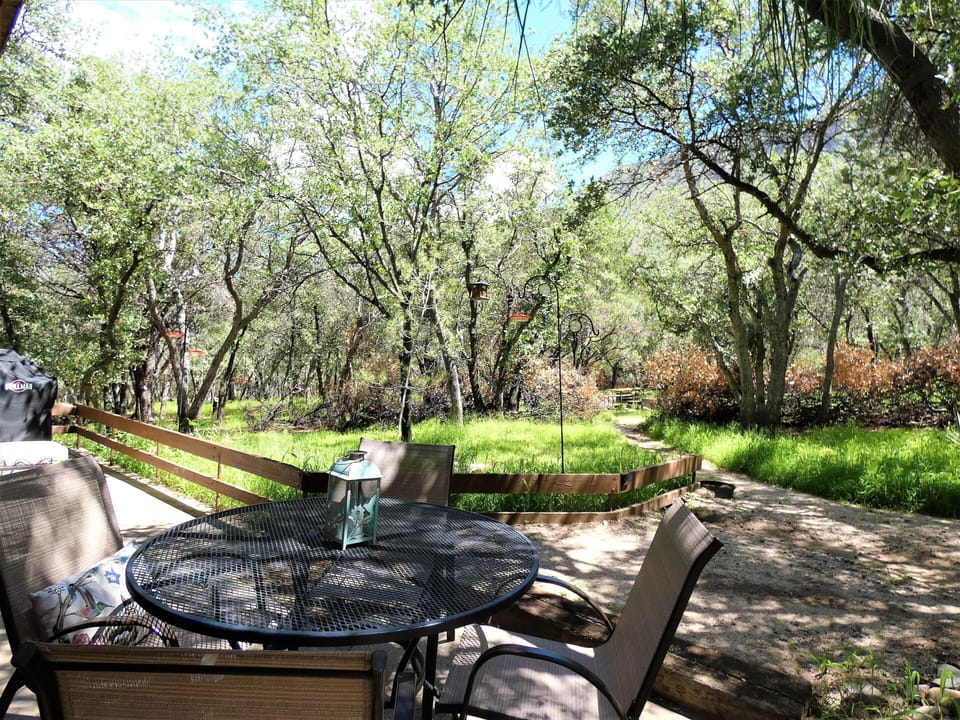 Views from the patio, just steps away from one of the 3 Bird Gardens.  No Grill.