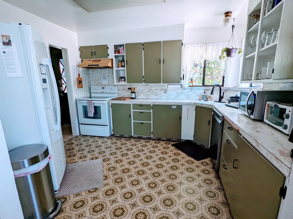 The Kitchen is fully equipped to prepare complete family meals. We also offer a washer/dryer to save you a trip to the laundromat!