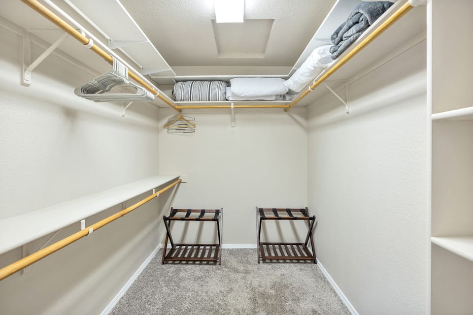 Luggage racks in all bedrooms.