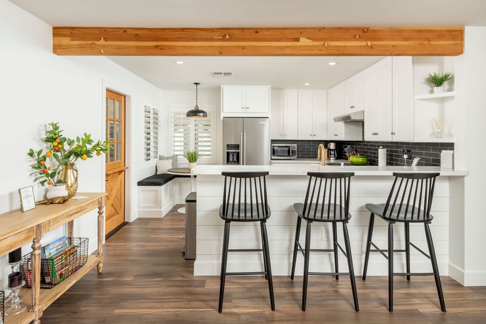 View into kitchen