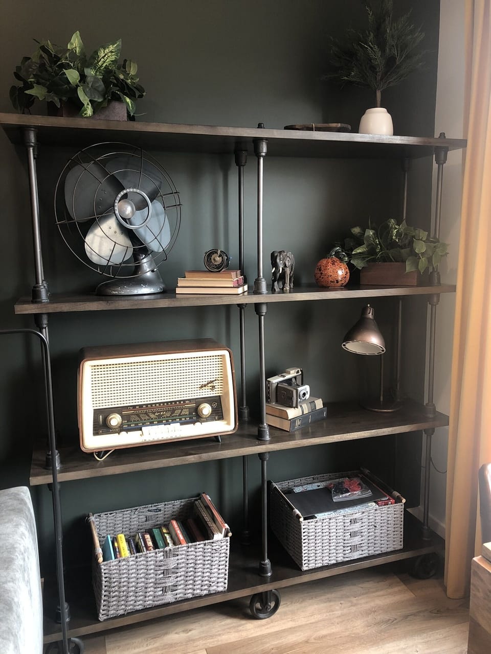 Dining area with books and games