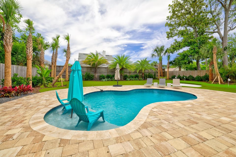 Take a refreshing dip in the sparkling heated pool