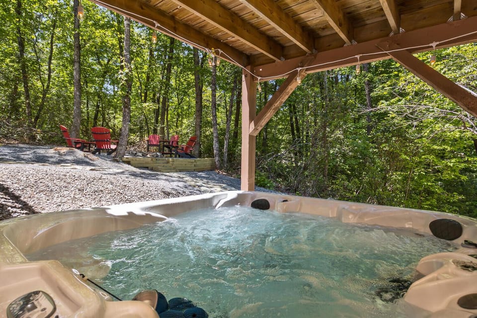 Enjoy a soak in the hot tub!