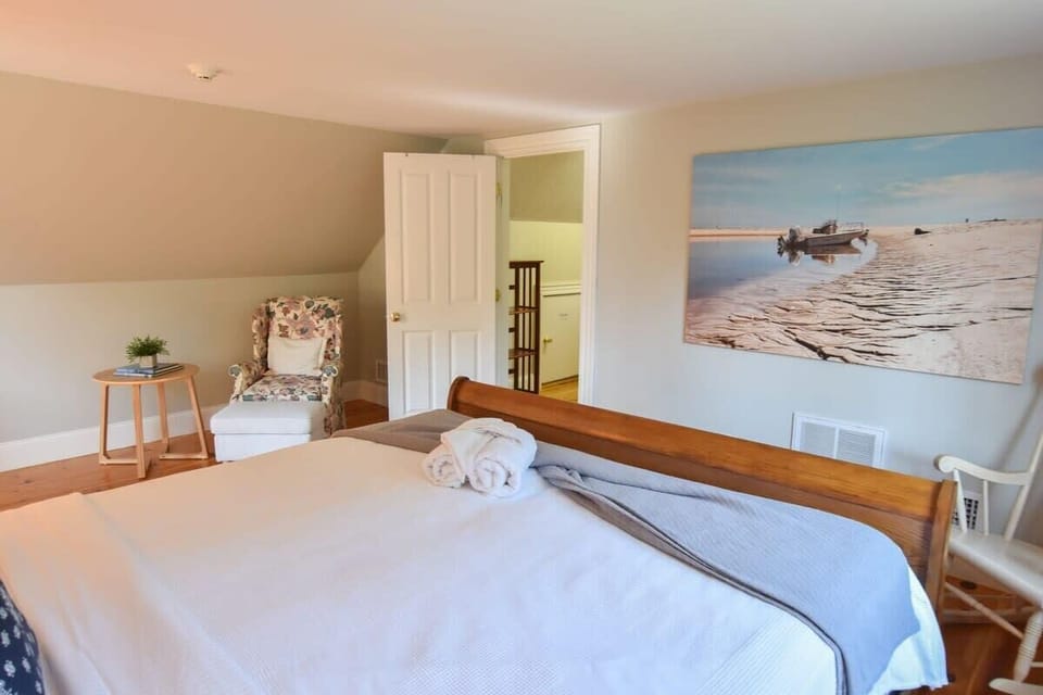 Second-floor bedroom with king bed.