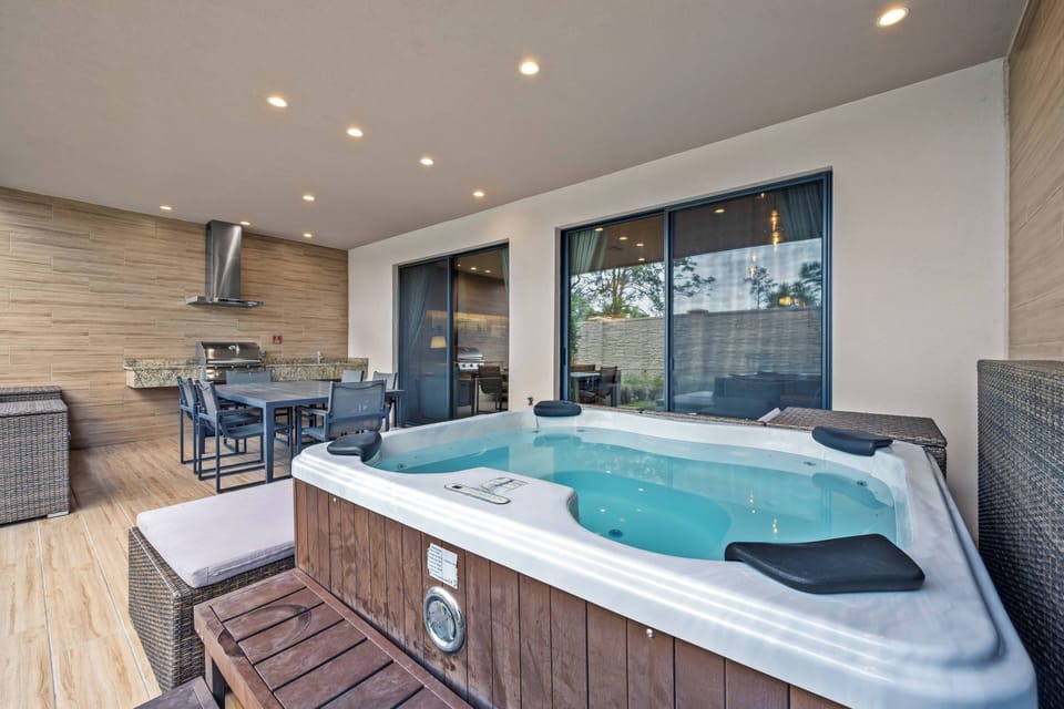 Spa on private back patio