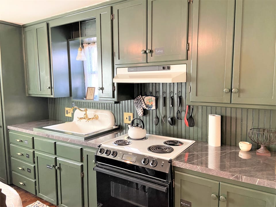 stove and cooktop with basic cooking supplies