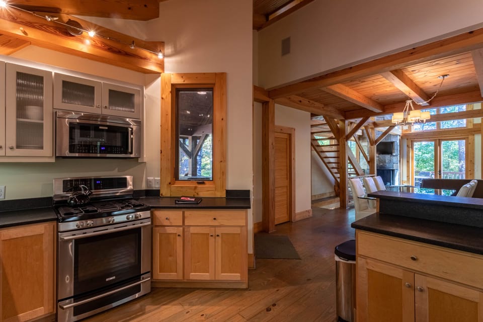 Full stocked kitchen.