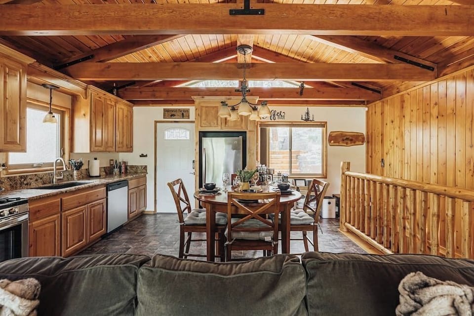 Dining and living space meld together helping to create new memories.