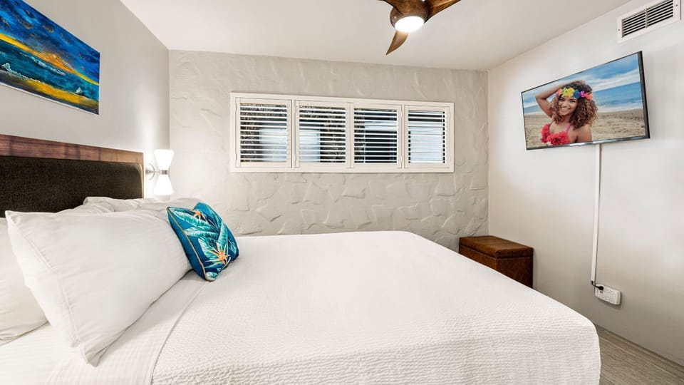 King bed and  42-inch smart TV