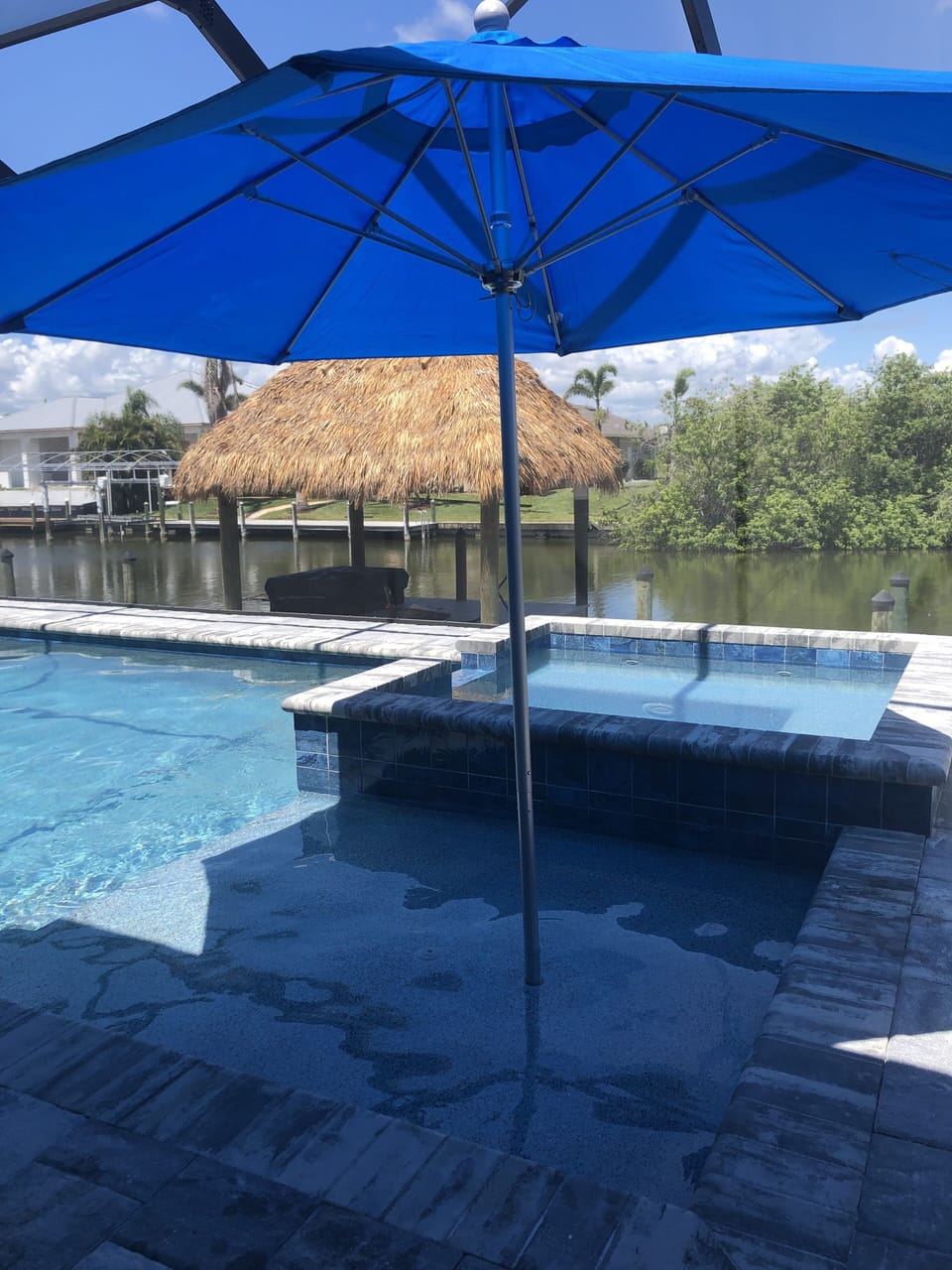 Sundeck with umbrella