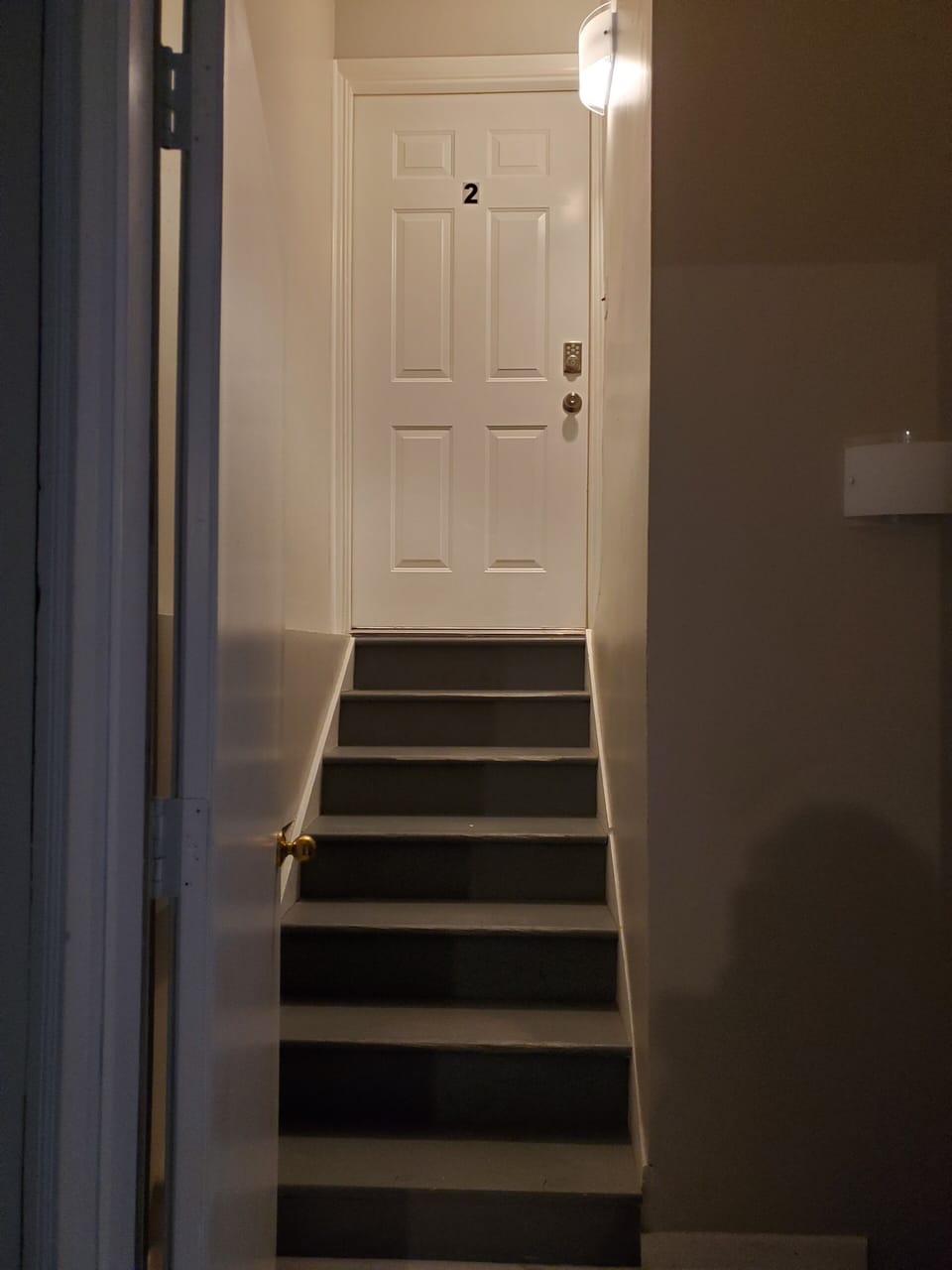 This door is now painted orange