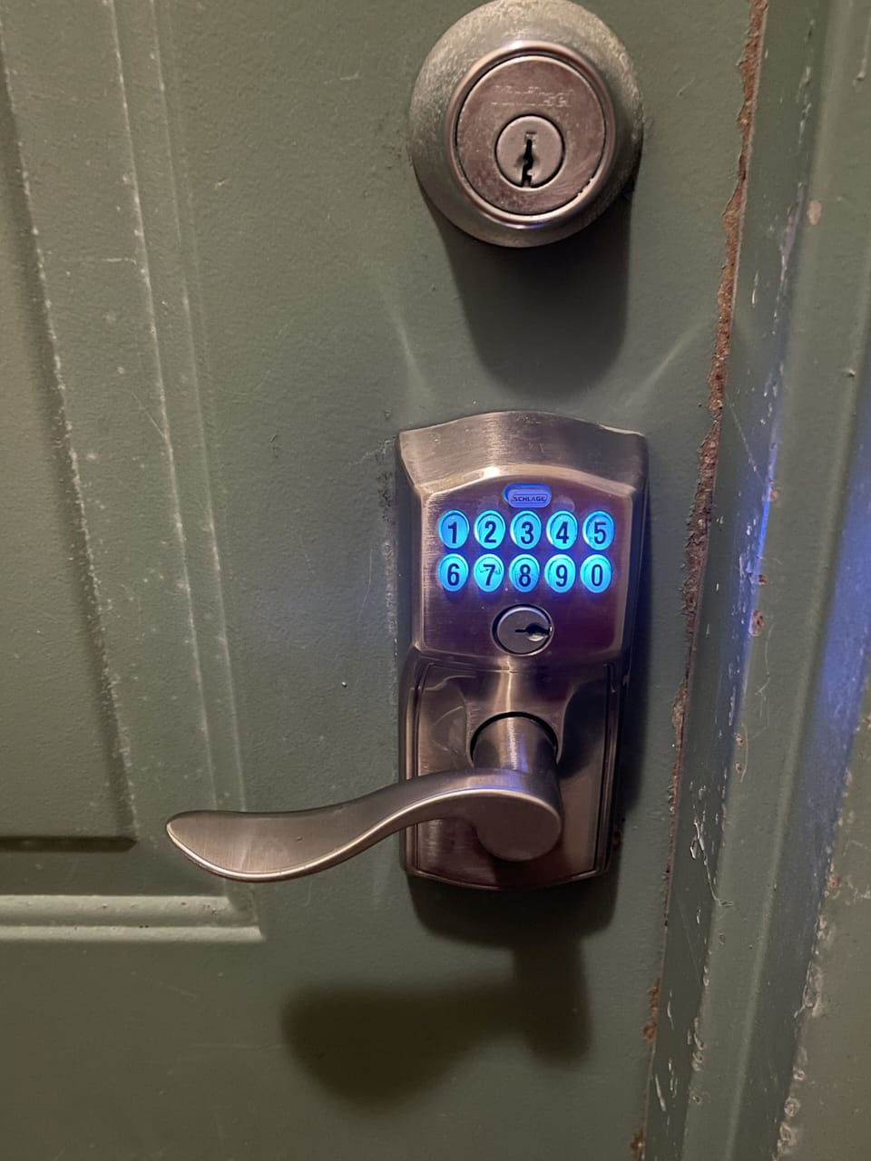 This is the keypad that you use  to enter the given code and access the condos .