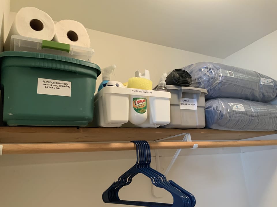 Extra Supplies in Closet