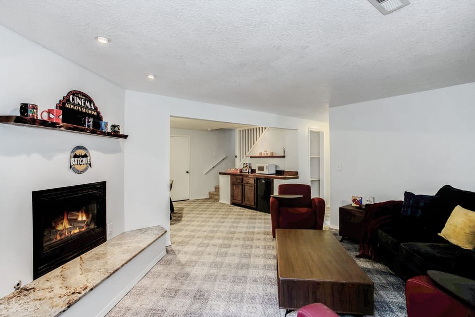 Movie room and fireplace 