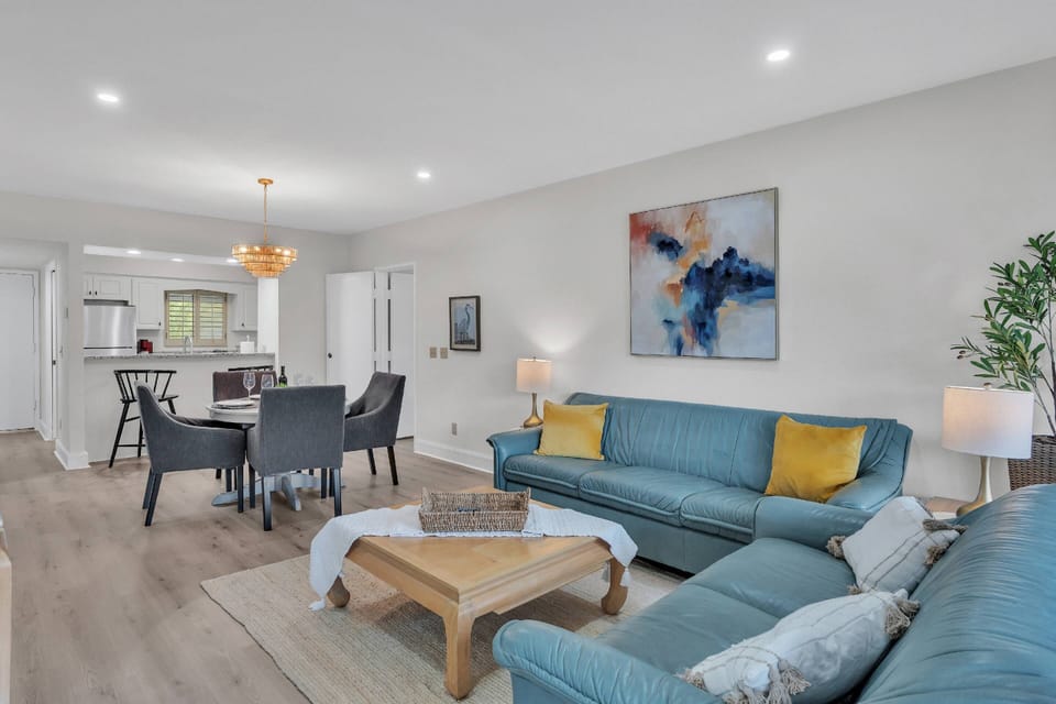Cozy living room sofa & love seat to relax & unwind on!
