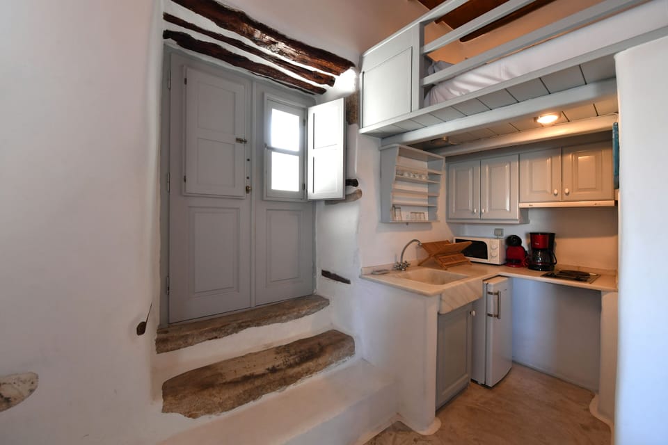 Deluxe Double Room | Private kitchen | Fridge, microwave, oven, cookware/dishes/utensils