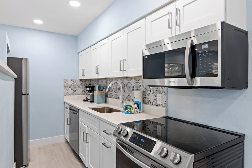 Large fully equipped kitchen with brand new appliances
