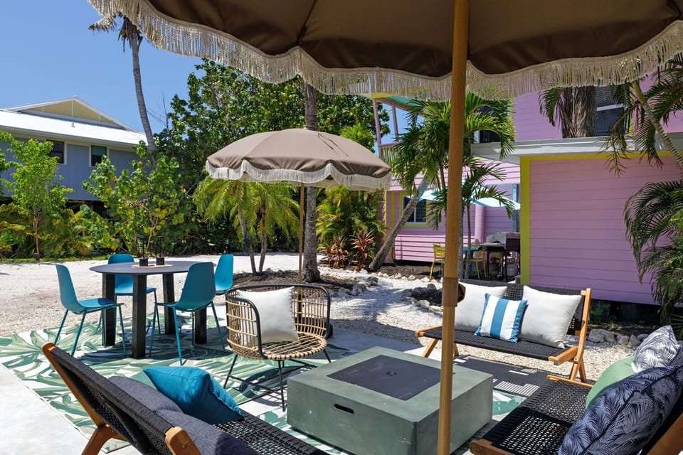 Outdoor seating area with fire pit
