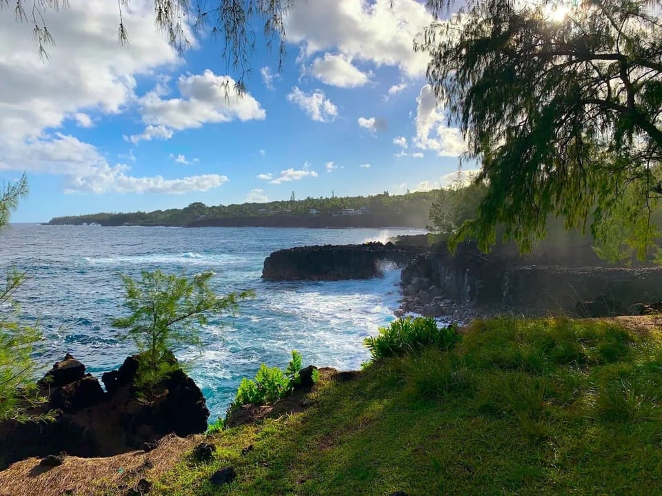 The idyllic and rugged cliffs of Kehena Bay.