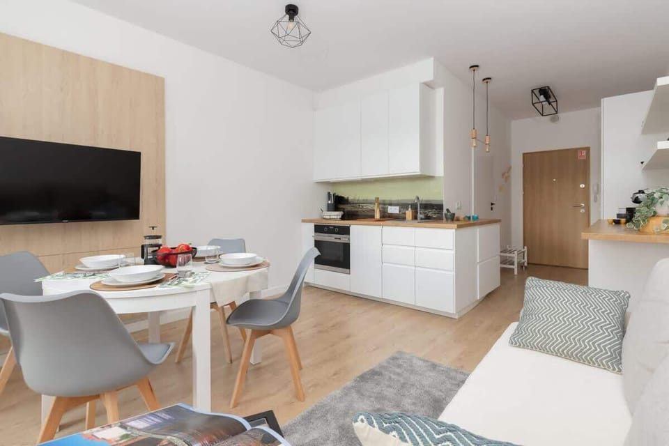 Living area with television.