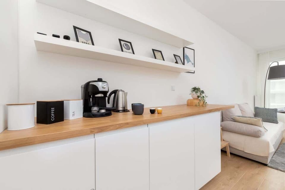 Kitchenette with a coffee machine.