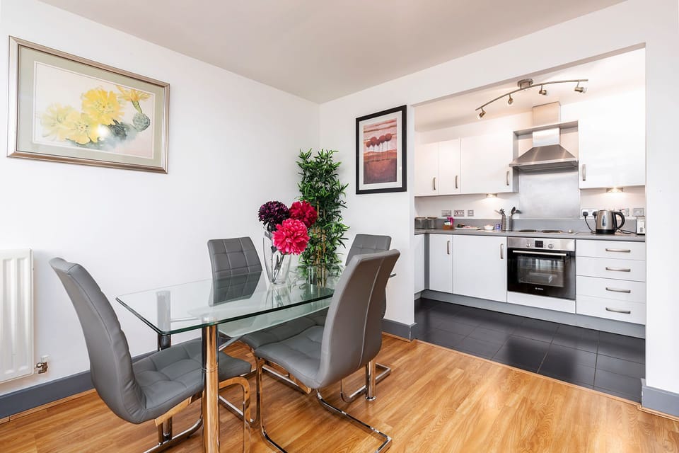 Galley kitchen off lounge