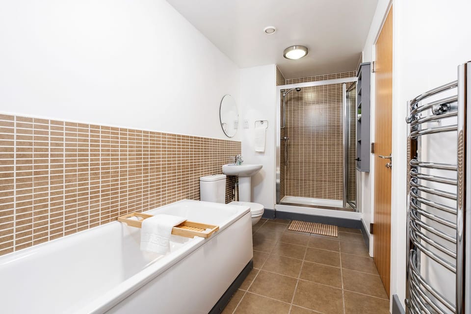 Bathroom - separate shower and bath