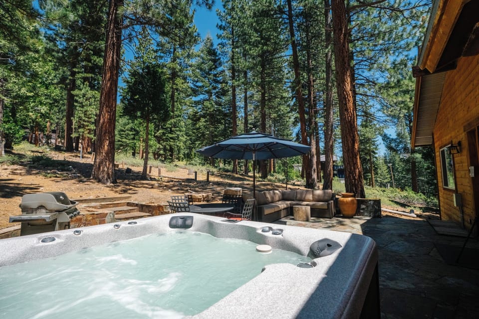 Unwind and relax in the hot tub, perfect for enjoying throughout the year, no matter the season