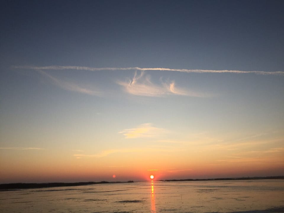 Sunset when the water was high, fluctuates year to year