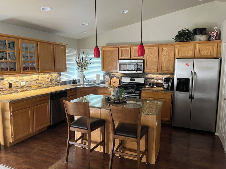 Open concept Kitchen/ LR / DR