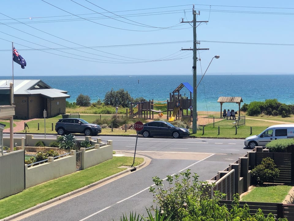 Just a hop skip and a jump to the beach and playground