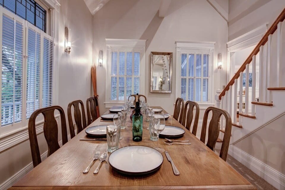 Dining Room Table - seats eight with window views