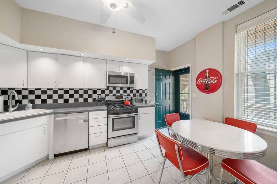 Kitchen with Dining table with cute soda shop theme