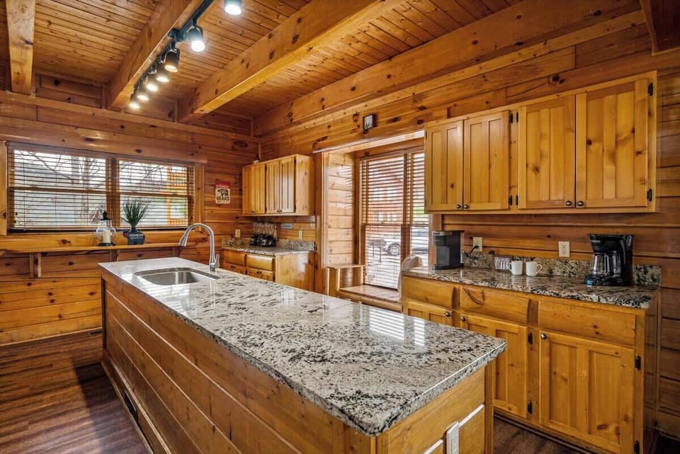 A fully stocked kitchen ready for large groups and gatherings.