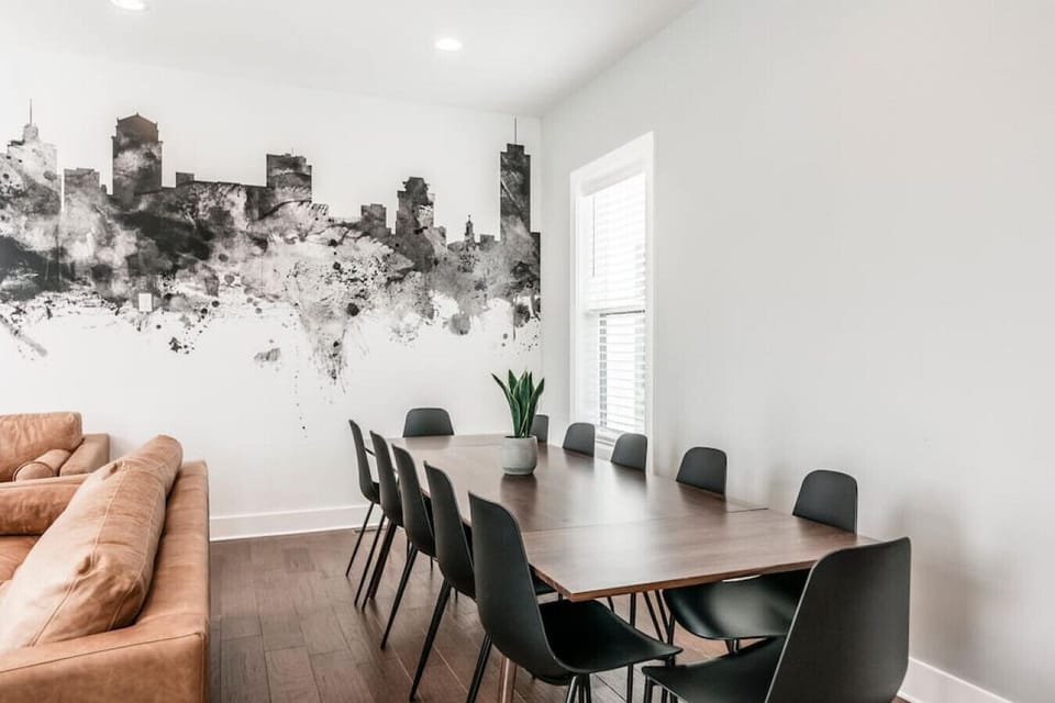 Dining table seating for 12.