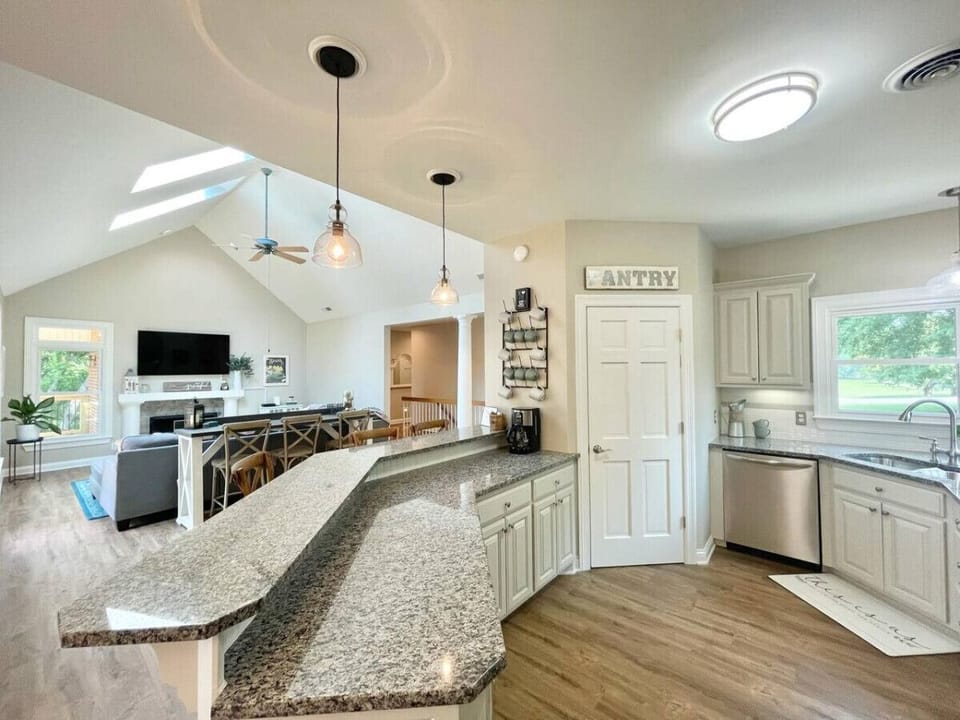 Kitchen fully stock with all cooking essential, stainless steel appliances and traditional drip coffee maker