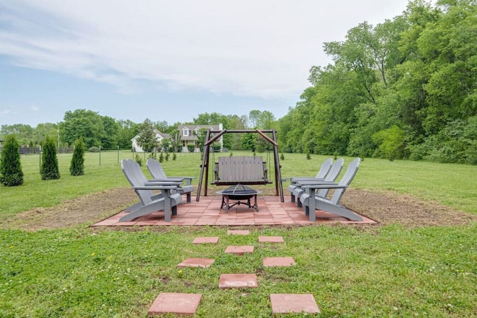 Outdoor firepit and seating