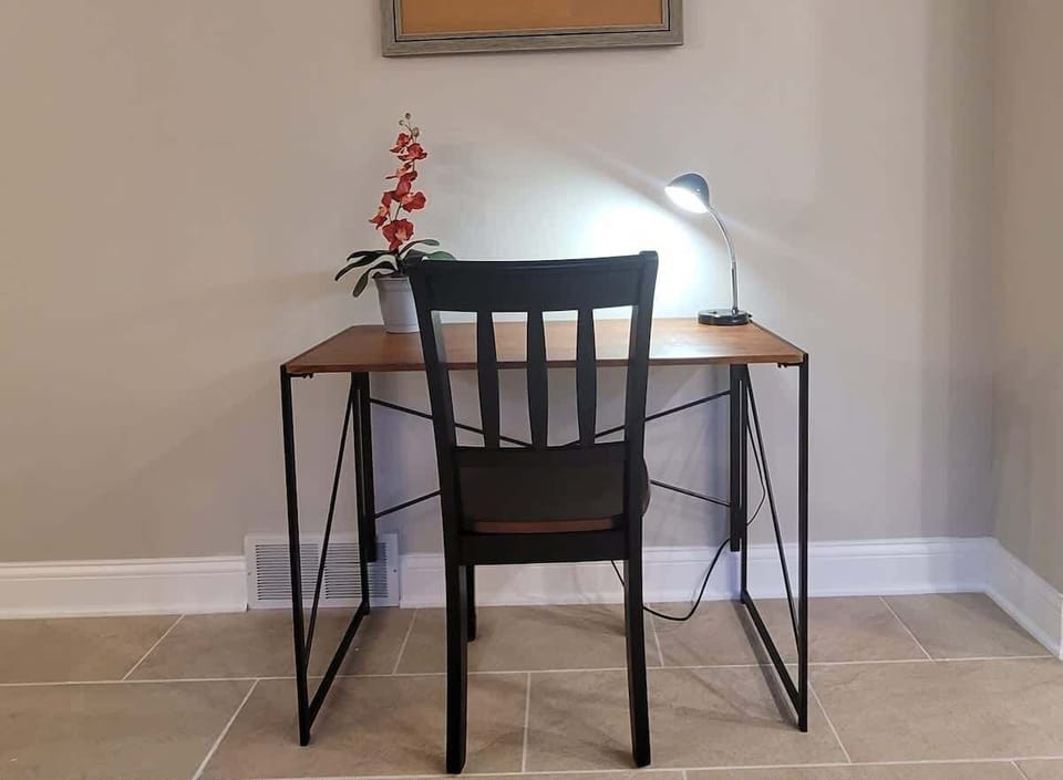 Desk and chair for study / reading.