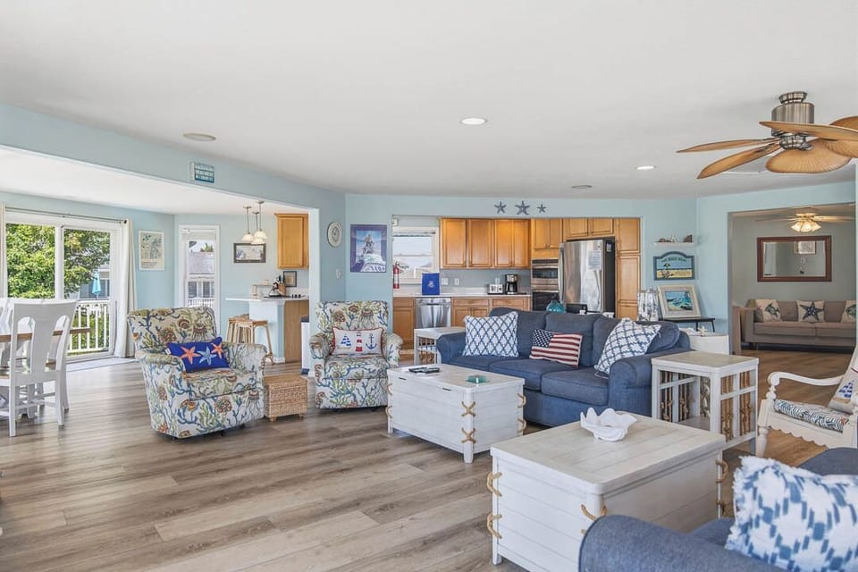 Top-Level Living Room with Deck Access