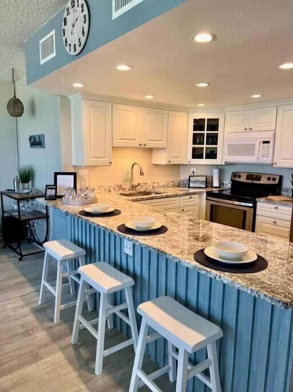 Gourmet Bar Top Kitchen with Ocean Views