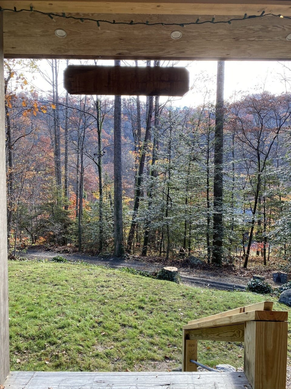 Enjoy watching the sunrise above the mountain as you enjoy your morning coffee.