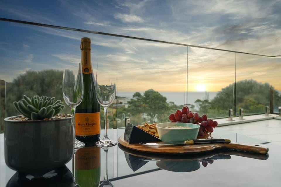 Anyone for champers and a cheese board overlooking the ocean