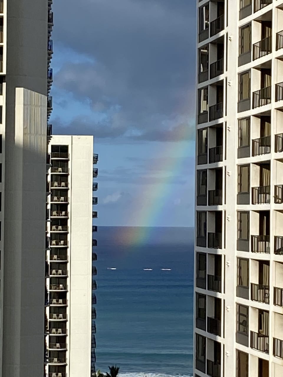 Rainbow Over Waikiki Beach - View from Lanai