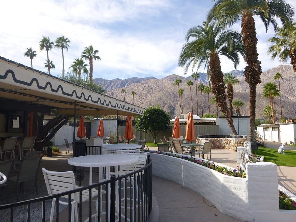 Pool side lounge area