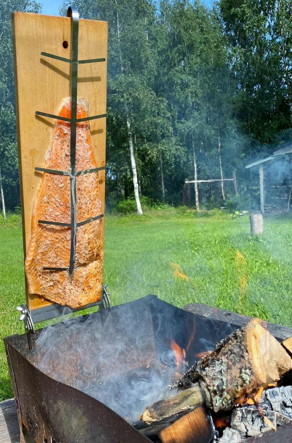 Fire salmon is almost ready