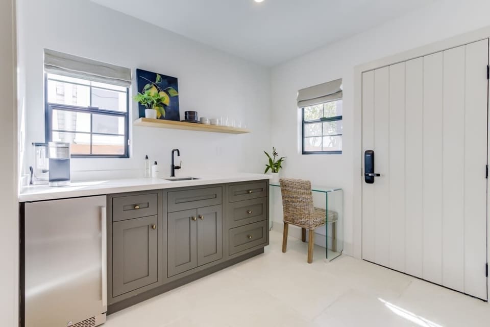 kitchenette with Nespresso, microwave and mini fridge